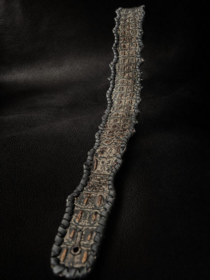 Close-up of braided edge detail on EN-RYU ARMOR TsukasaJames leather strap